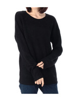 ドロップショルダークルーネックニット/ライトブルー(091)