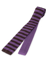 ボーダーニットタイ/パープル系(081)