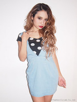 Layered denim OP/I/BLU