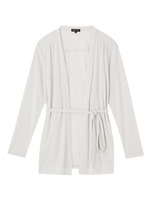 [L]ベルトつきノーボタンカーディガン/ブラック(019)