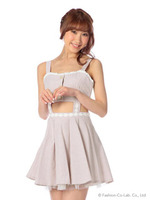 【Penderie】フェイクビスチェワンピース/ネイビー