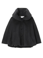 アンゴラ混ヘチマ襟七分袖ジャケット/ブラック(019)