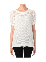 スラブかぎ針風ニット/ブルー系(091)