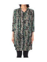 バブルストライプサテンワンピース/グリーン系(123)