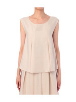 プリーツフレンチスリーブブラウス/ベージュ系(051)