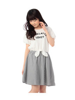 ロゴストライプワンピース/ブラック(319)