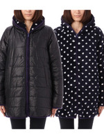 中綿ハーフ丈ボアリバーシブルブルゾン/ブラック(019)