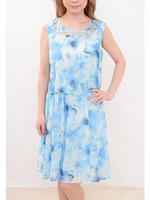 シフォン花柄ドッキングOP/ブルー