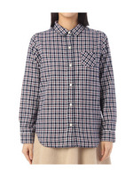 チェック柄コットンシャツ/ネイビー(293)