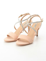 バイカラークロスストラップサンダル/PINK