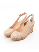 バックストラップコルクウエッジサンダル/ローズピンク