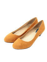 ワンカラースエード調パンプス/キャメル(041)