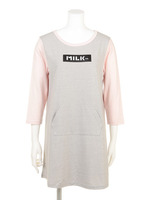 L/S T-DRESS BAR/PINK