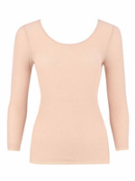 「冷え知らず」さんの生姜インナー 7分袖トップ 3700/ブランデー