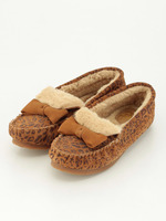 【CASSELINI】ムートンリボンモカシン/LEOPARD