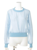 【CASUAL】シアーリブTOPS/ブルー