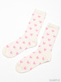 LOTTA HEART RIB SOCKS/IVORY×PINK