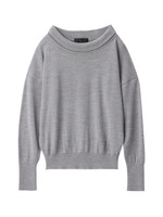 [L]オフタートルウール混ニット/ライトブルー(091)