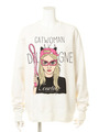 【HOLLYWOOD MADE】CAT WOMAN CREW NECK SWEATER/OFF WHITE
