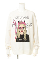 【HOLLYWOOD MADE】CAT WOMAN CREW NECK SWEATER/OFF WHITE