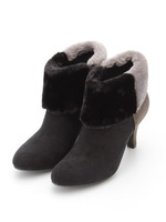 【LeChione】配色ファーブーティ/黒S/C