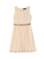 サテン切り替えレースワンピース/ベージュ系(050)