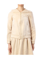 スパークサテンノーカラージャケット/ベージュ系(007)