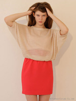 ドルマンニット×インナーOPセット/レッド