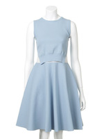 ニットフレアーワンピース/WHT