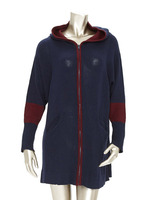 パイピングニットパーカー/NVY×RED