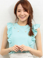 プリネックフリルノースリーブトップス/ベージュ