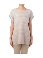 ボーダー柄ニットプルオーバー/ライトパープル(081)