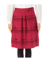 マルチボーダータックスカート/レッド系(363)