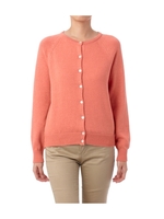 リネン×コットンニットカーディガン/オレンジ系(067)