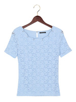 レーススカラップ／TOPS半袖/イエロー