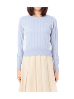 レース切り替えニットプルオーバー/ホワイト(002)