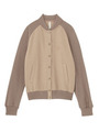 異素材切り替えジャージジャケット/ベージュ(052)