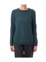 編み地切り替えニットプルオーバー/ブルー(092)