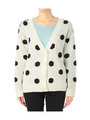 BIGドットVネックニットカーディガン/ホワイト(704)