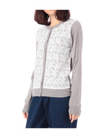 フロントレースニットカーディガン/レモンイエロー(031)