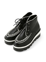 ラバーソール風ショートブーツ/ブラック