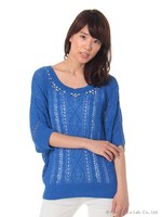 TTヤーンラメ装飾アンサンブル/ブルー