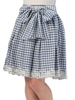【LIZ LISA】チェックヒザ丈スカート/ブルー