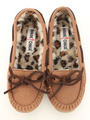 【MINNETONKA】レオパードフェイクファーモカシン/ブラウンスウェード