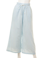 クリンクルコットンロングパンツ/WHT