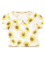 サンフラワーブラウス/オフ×ヒマワリ