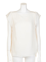 バックデザインブラウス≪自宅で洗える≫/ライトベージュ