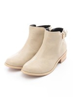 ベルト付ショートブーツ/アイボリー