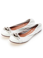 Jeffrey Campbell メタルパーツフラットシューズ/ホワイト(004)