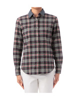 タータンチェック柄長袖シャツ/チャコールグレー(214)